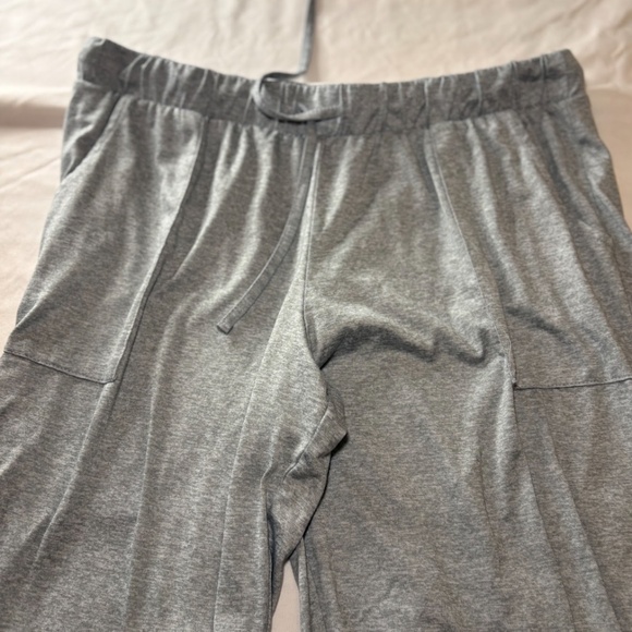 Lucky Brand Lounge Pants Women's Medium Gray Elastic Waist Drawstrings Front Pck - Picture 3 of 11